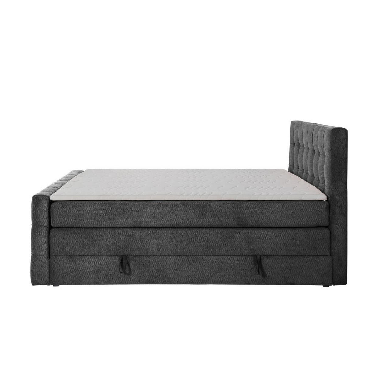 BOXBETT Royal mit Bonnelmatratze und Topper, 140x200, Grau - Grau, Holzwerkstoff/Kunststoff (140/200cm) - AN-Moebel 4u