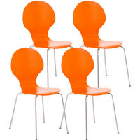 BESUCHERSTUHL 4er Set Holz orange - Orange, Holz/Metall (43/86/45cm) - CLP