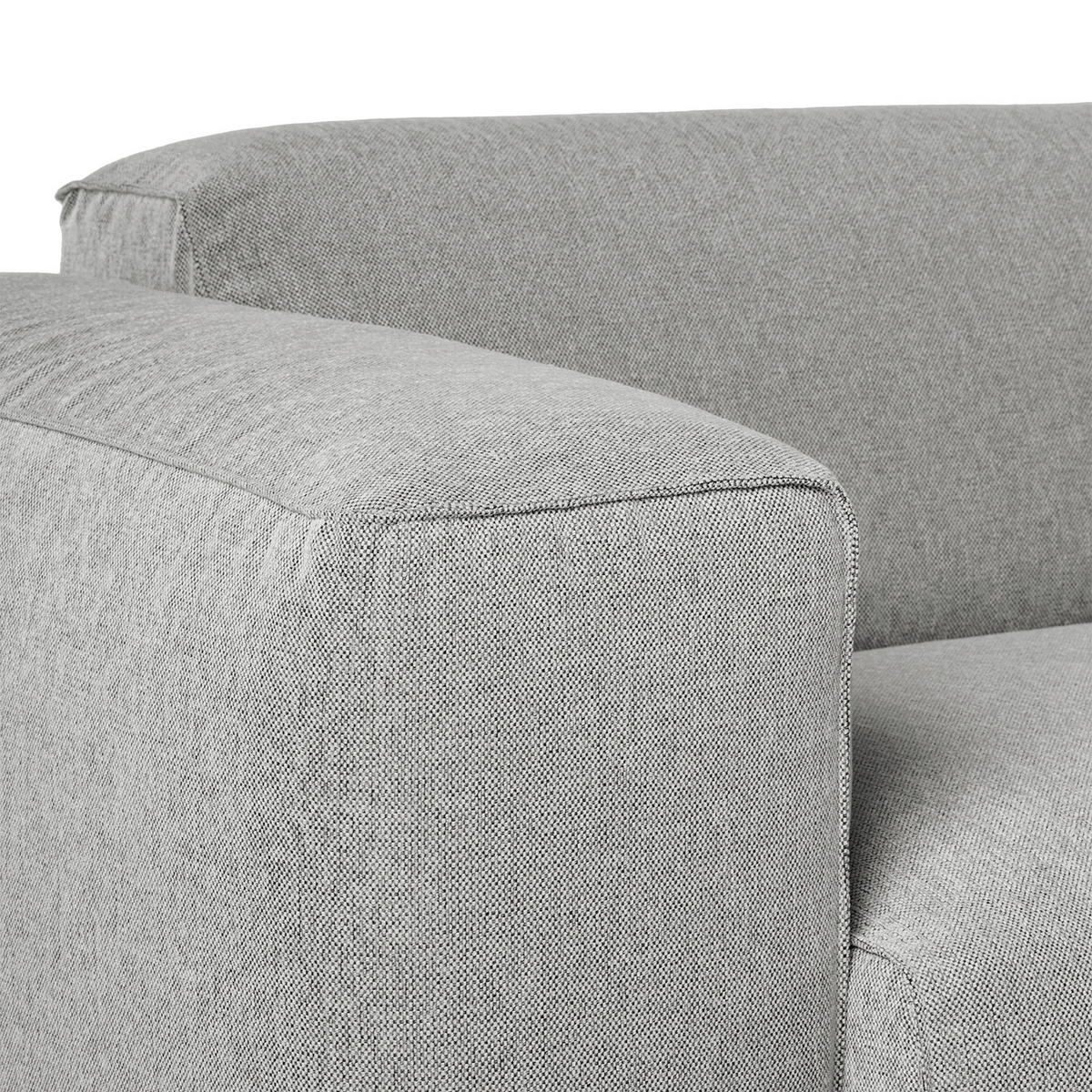 ECKSOFA mit XL-Longchair - Hellgrau/Schwarz, Kunststoff/Textil (260/171cm) - home24