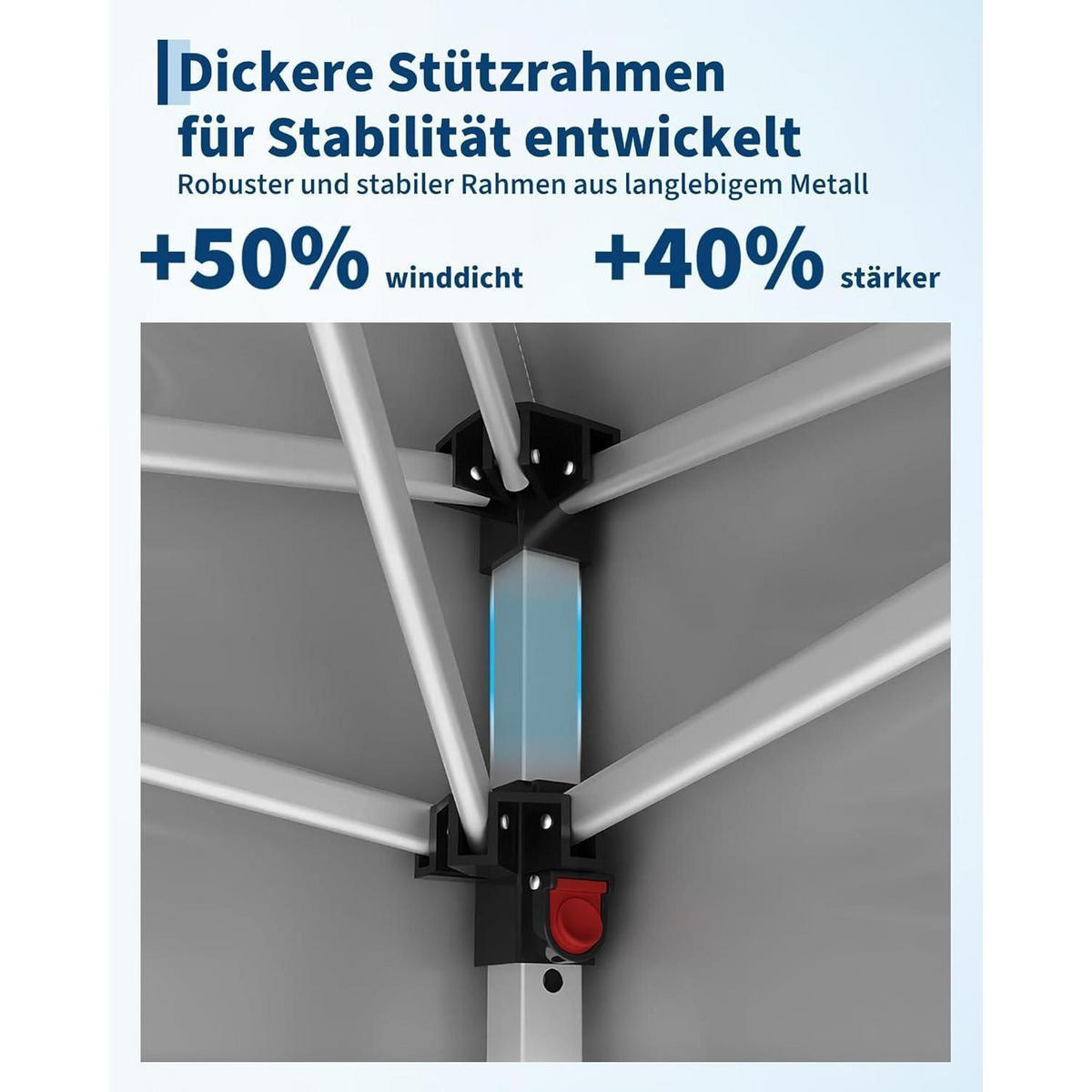FALTPAVILLON 3 x 3 m wasserdicht mit 4 Seitenwänden Blau - Blau, Textil (300/260/300cm)