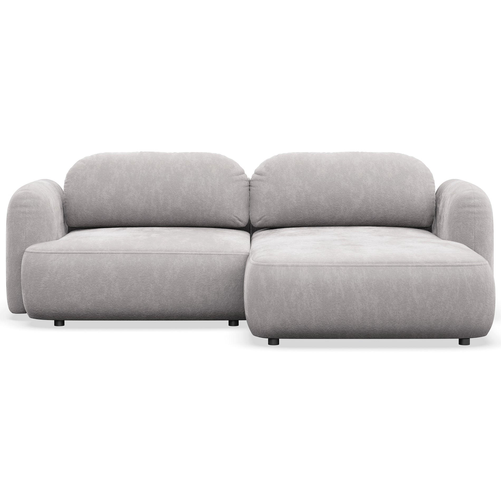 ECKSOFA Tvoya hellgraues Chenille - Hellgrau/Schwarz, Kunststoff/Textil (175/267cm) - Selsey