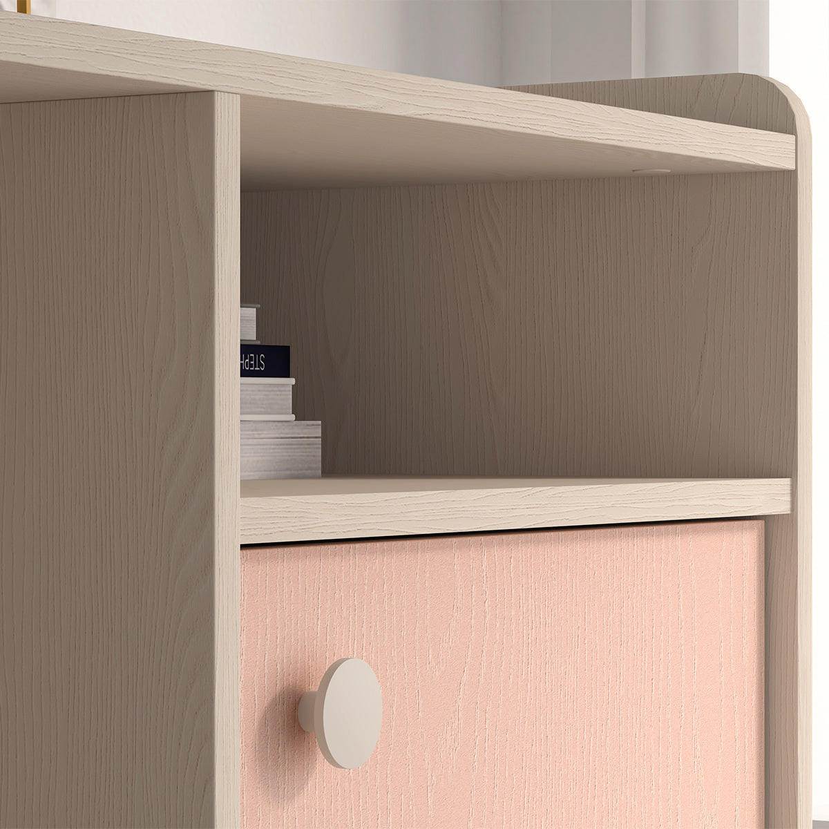 KINDERSCHREIBTISCH Alycia Beige - Korallenrosa - Holzeffekt - Beige, Holz (120/80/58cm) - Petits-meubles