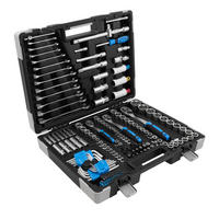 STECKSCHLÜSSELSATZ 157-teilig | 1/4" + 3/8" + 1/2" | Im Koffer aus Chrom Vanadium - Blau, Metall (48/37.5/12cm) - Karcher