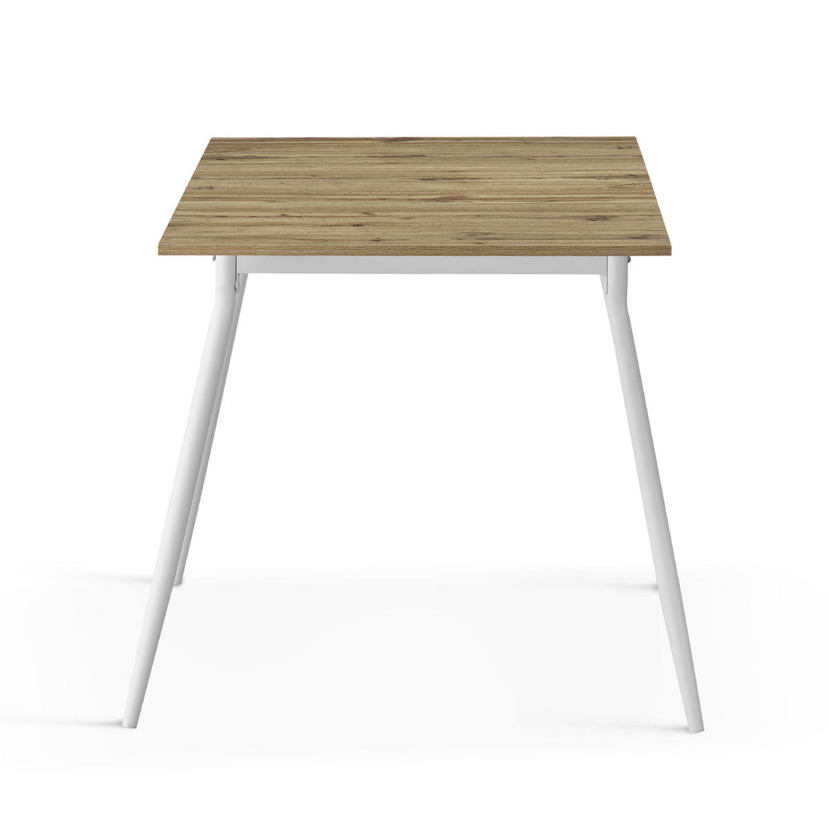 ESSTISCH JONTE 80-120/80/76 cm - Weiß/Eiche Artisan, Holzwerkstoff/Metall (80/80/76cm) - B&D Home