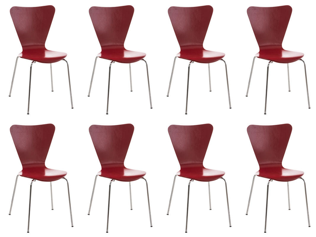BESUCHERSTUHL 8 Holz Rot - Rot, Holz/Metall (45/85/49cm) - CLP