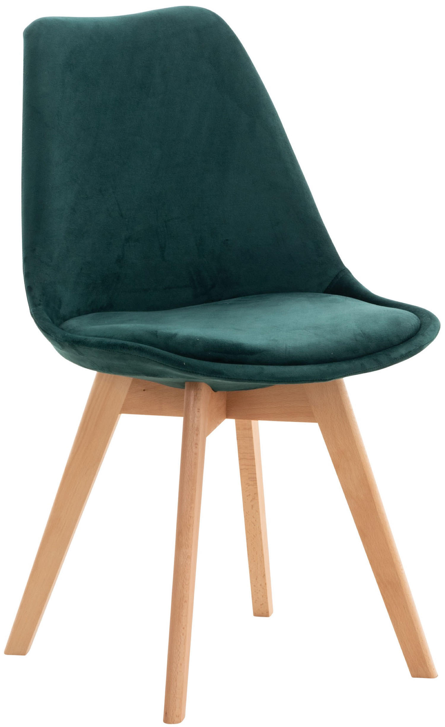 ESSZIMMERSTUHL Lines, Samt grün - Naturfarben/Grün, Holz/Textil (49/83/50cm) - TPFLiving