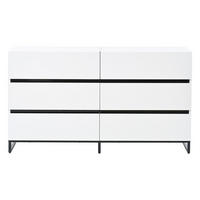 SIDEBOARD Weiß Schwarz 140/39,5/78,5 cm - Weiß, Holzwerkstoff (140/78.5/39.5cm) - PANGIVO