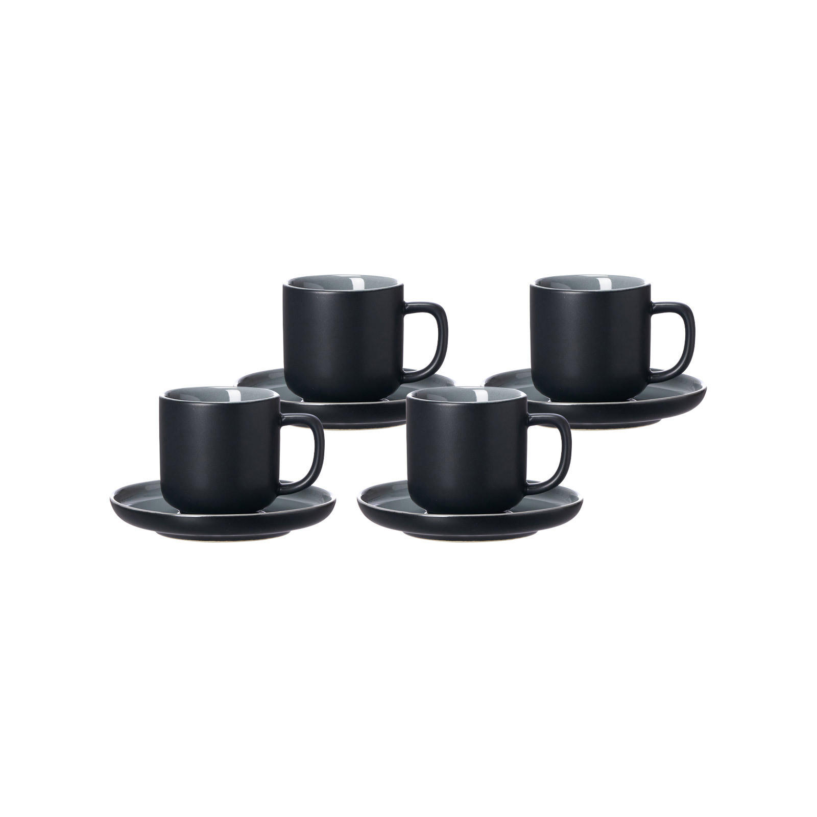 ESPRESSOTASSEN MIT UNTERTASSEN Jasper Schwarz 100 ml 4er Set - Schwarz, Keramik (1/1/1cm) - Ritzenhoff Breker