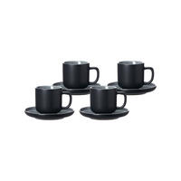 ESPRESSOTASSEN MIT UNTERTASSEN Jasper Schwarz 100 ml 4er Set - Schwarz, Keramik (1/1/1cm) - Ritzenhoff Breker