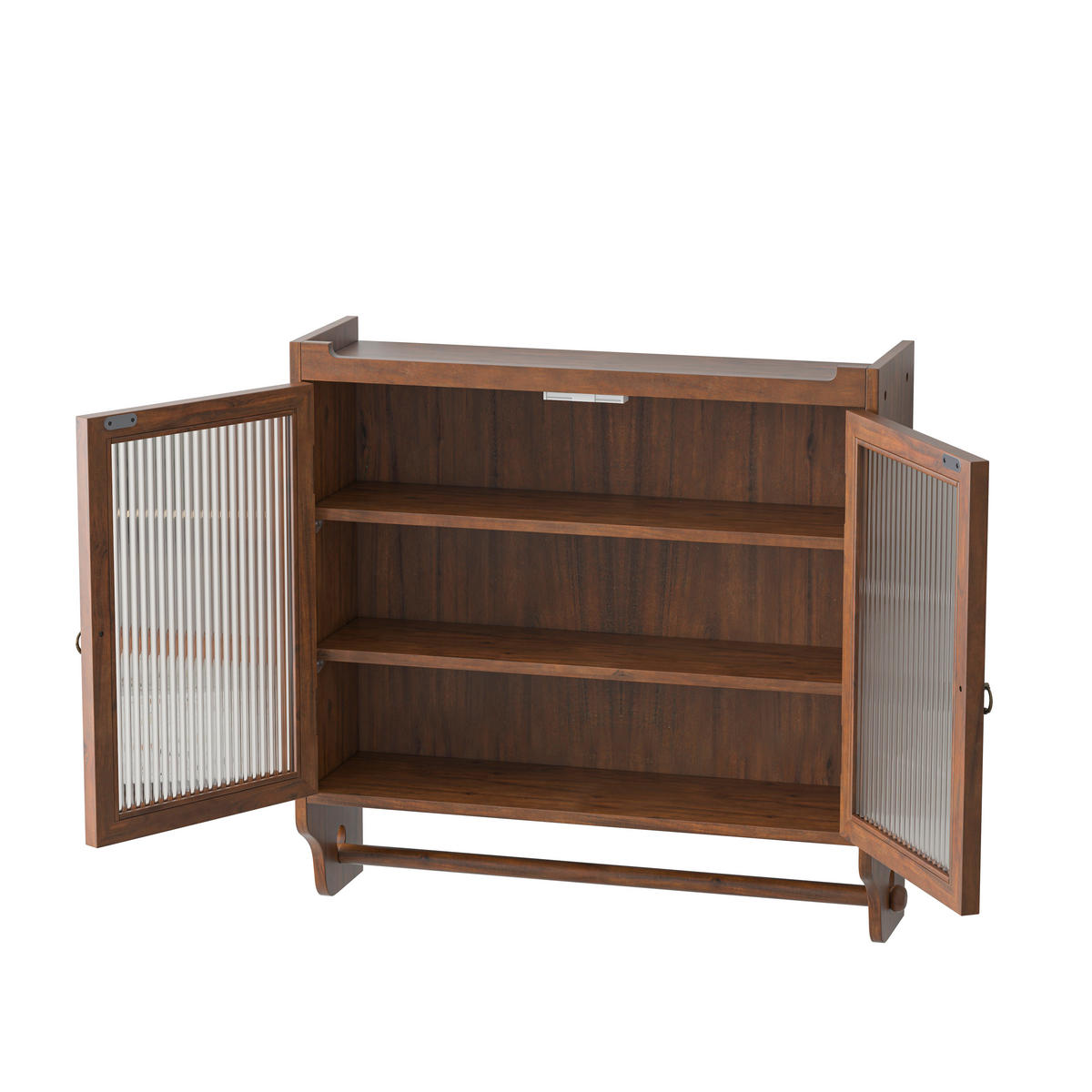 KÜCHENOBERSCHRANK 63/18/60 cm mit Glasfront und 2 Türen in Braun - Braun, Holzwerkstoff (63/60/18cm) - BEAOK