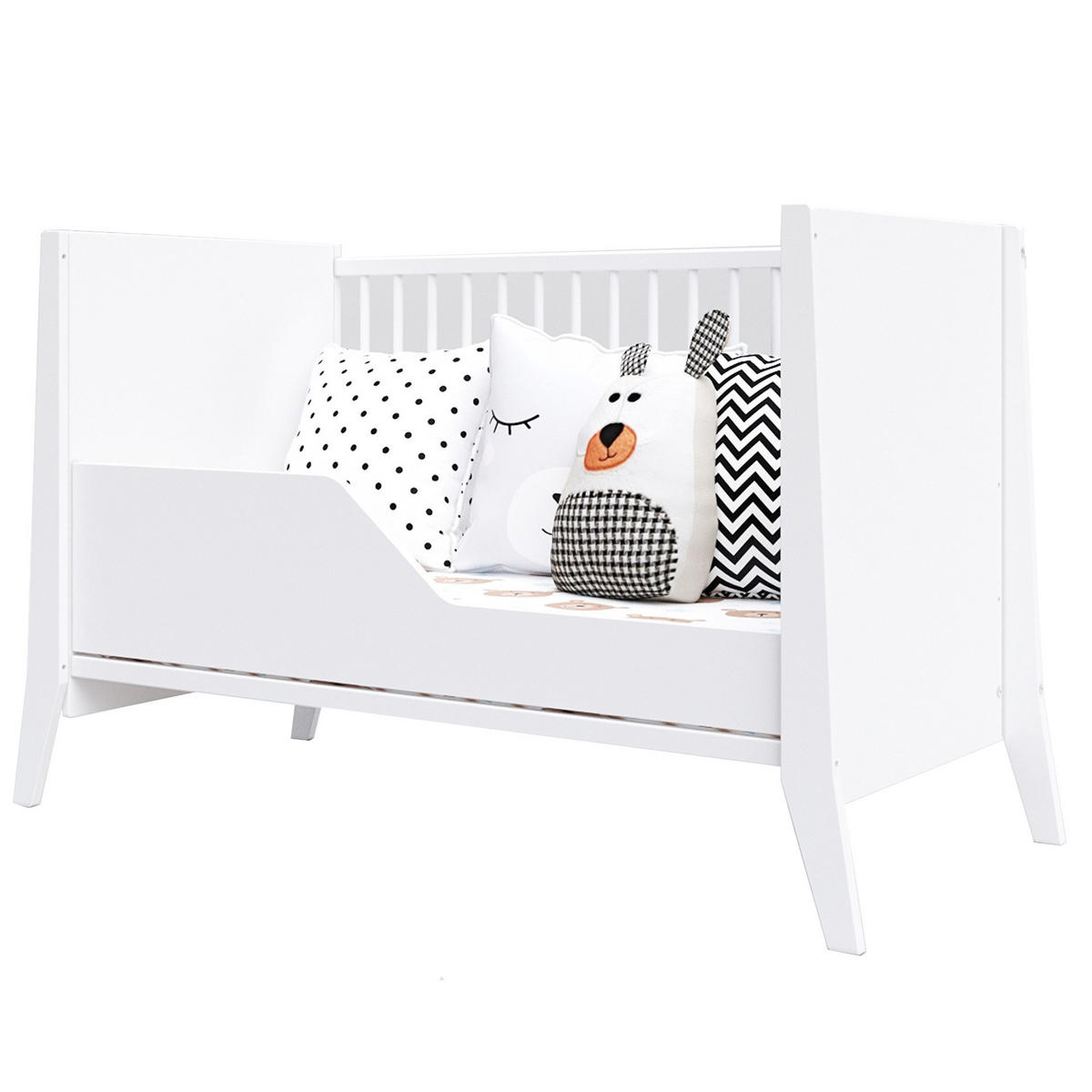 BABYBETT Zoe, Mitwachsendes, Weiß - Weiß, Holz (60/120cm) - Premiers Moments