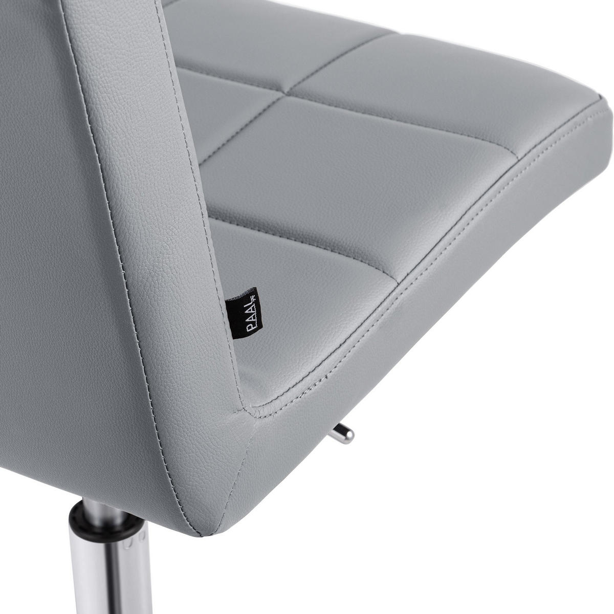 DREHSTUHL Lederlook Grau - Chromfarben/Grau, Textil/Metall (47/93/56cm) - CLP