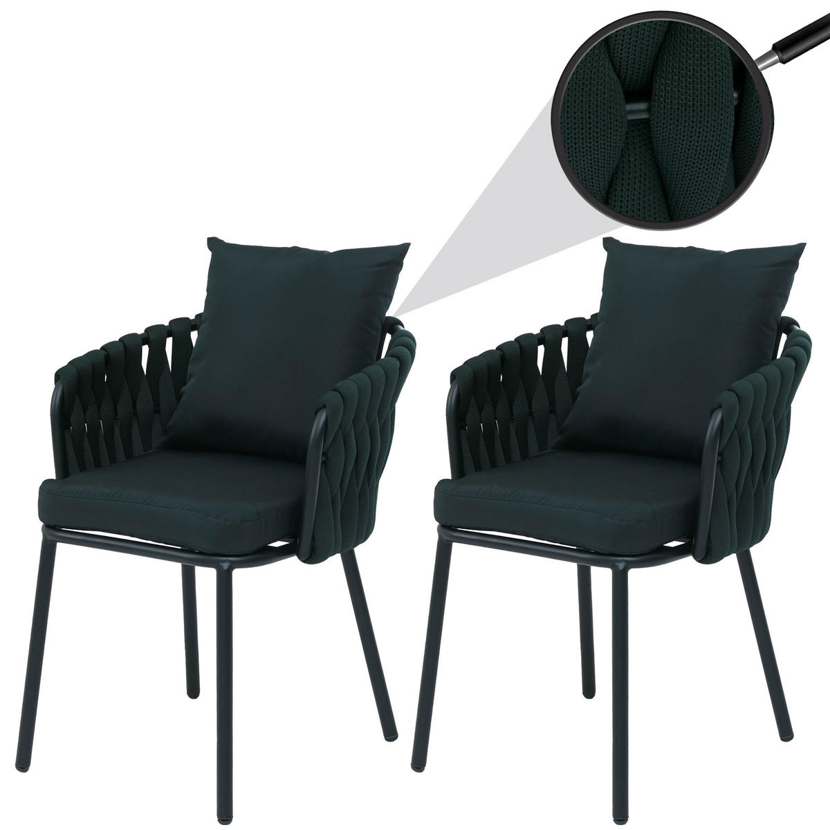 ZÁHRADNÁ STOLIČKA Zelená - zelená, kov (56/71/57cm) - MCW