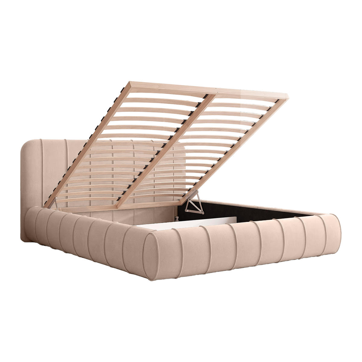 POLSTERBETT TIRO 160x200 cm, Beige - Beige, Textil (200/160cm) - Fedve