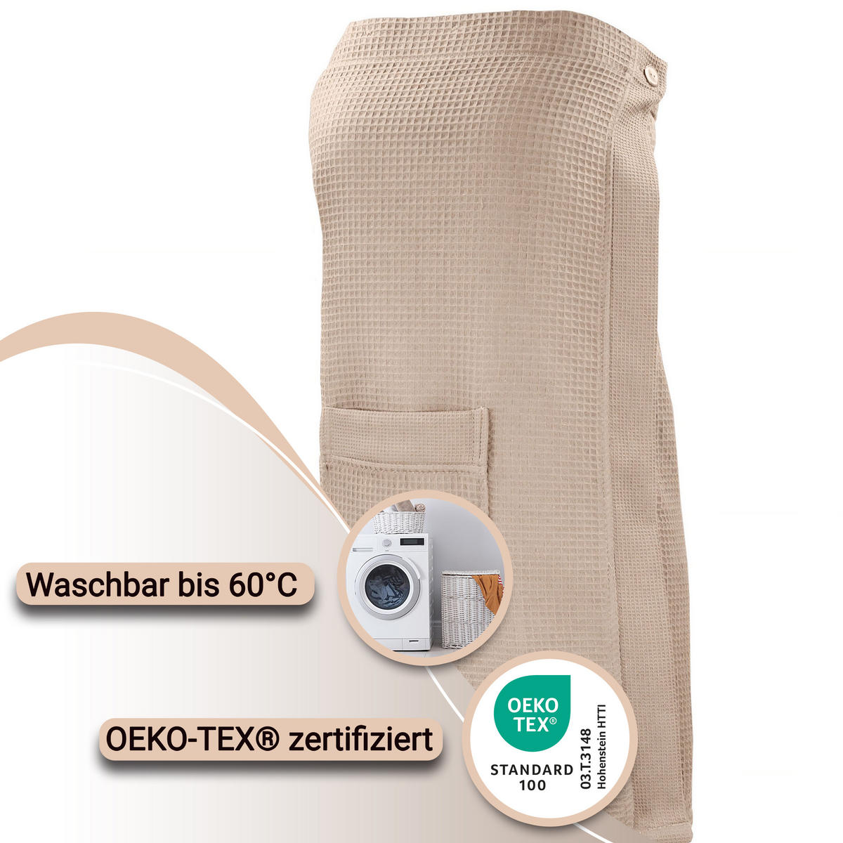 BADEMANTEL, 75x130 cm, 100% Baumwolle, Grau - Grau, Textil (Einheitsgrößenull) - Zollner