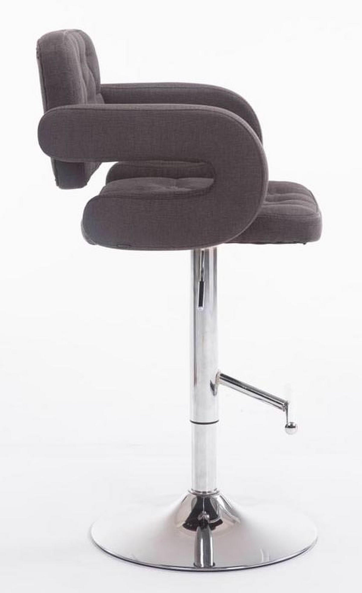 BARHOCKER Dubai, 2er Set, Gestell Metall in Chromoptik, Stoff Dunkelgrau - Chromfarben/Dunkelgrau, Textil/Metall (52/100/55cm) - TPFLiving