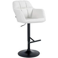 BARHOCKER Lederlook weiß - Schwarz/Weiß, Textil (57/97/59cm) - CLP
