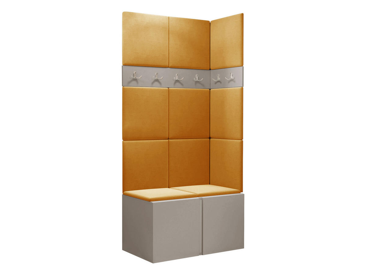 GARDEROBEN-SET Orion I - Kaschmir/Orange, Holzwerkstoff/Kunststoff (84/186/46cm) - MIRJAN24