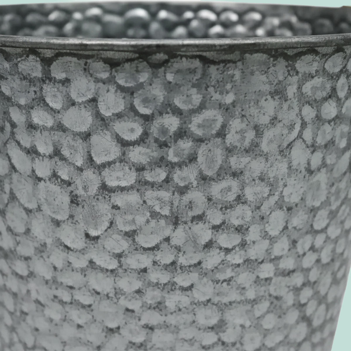 6ER Blumentopf-Set - Silberfarben, Textil/Metall (16cm) - Relaxdays