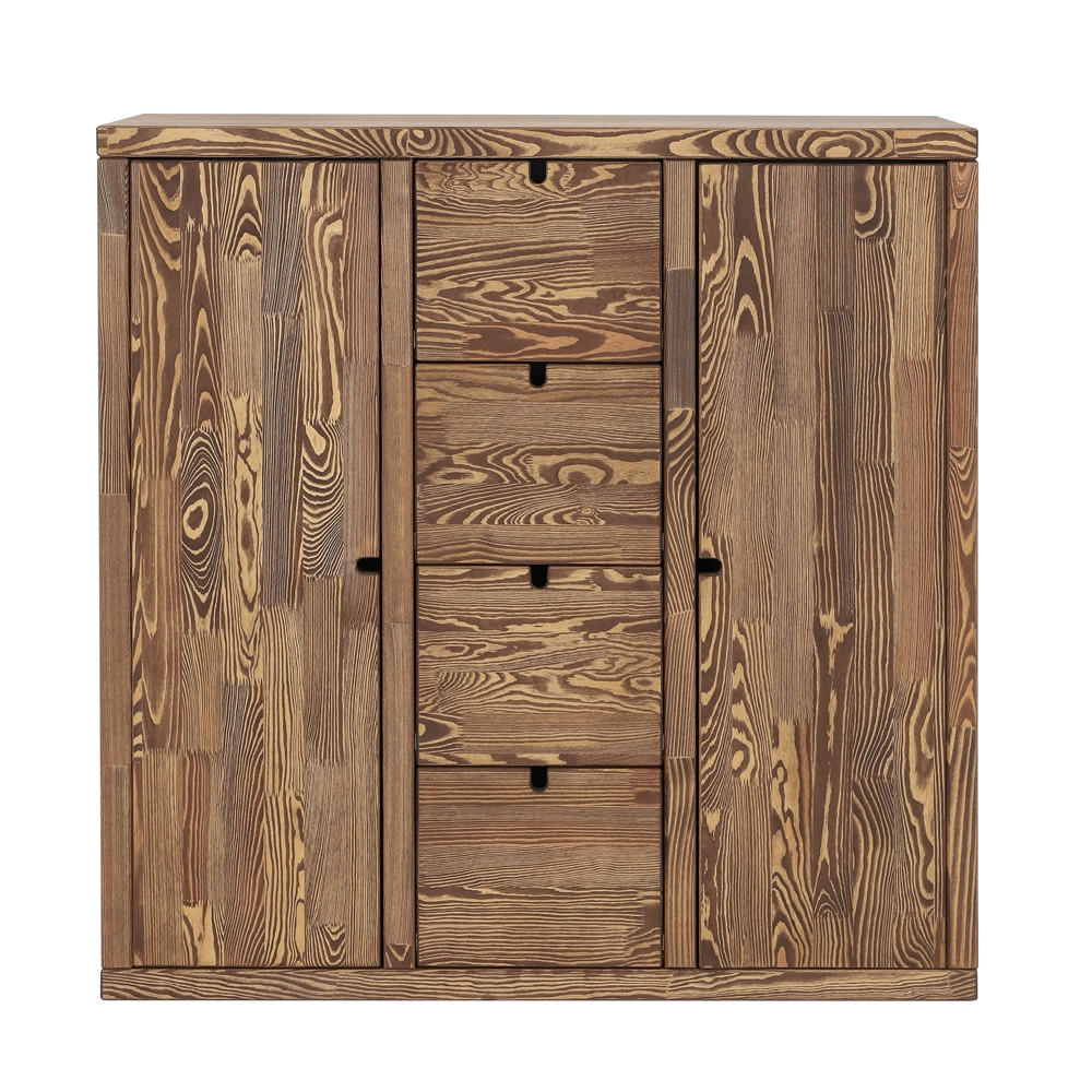 KOMMODE aus Massivholz MARIKA 2/4 - Dunkelbraun, Holz (112/112/40cm) - Seart