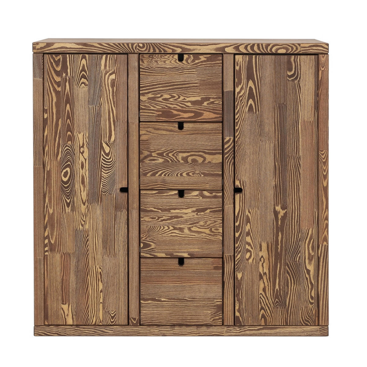 KOMMODE aus Massivholz MARIKA 2/4 - Dunkelbraun, Holz (112/112/40cm) - Seart