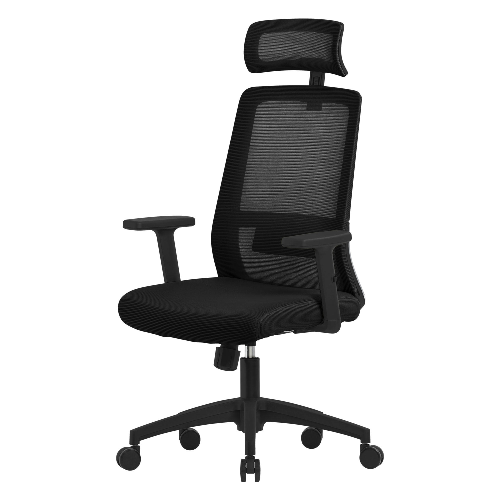 SCHREIBTISCHSTUHL Surpreme schwarz - Schwarz, Kunststoff (66/123/68cm) - ML-DESIGN