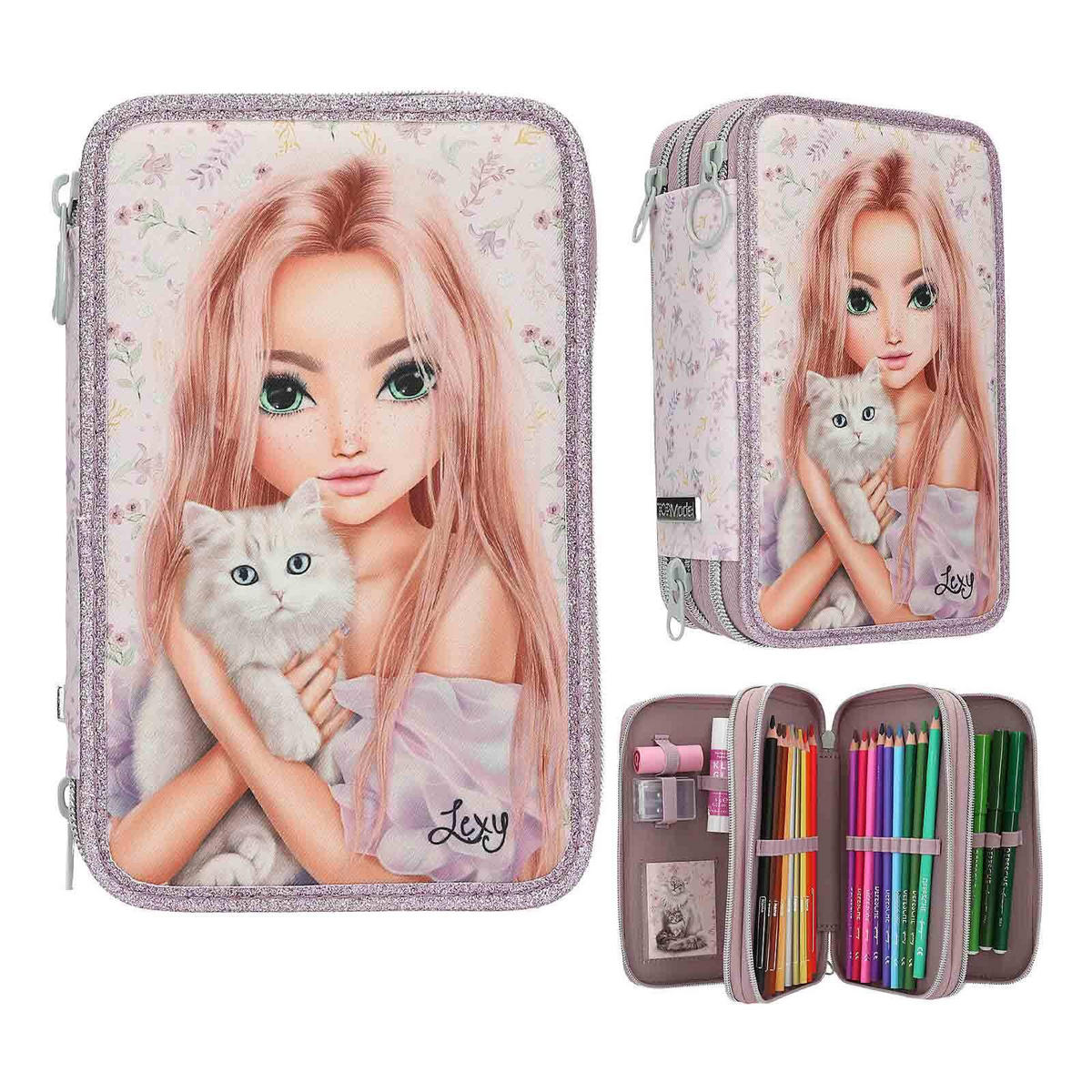 SCHUL-SET BLOOMING KITTY TOPModel flieder 2er Set - Flieder, Textil (1/1cm) - Depesche Germany