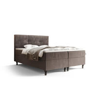 BOXBETT LIMBA mit Matratze H3, Bonell und Topper 140x200 Monolith 15 - Braun, Holz/Textil (140/200cm) - Bedante