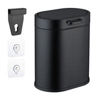 MÜLLEIMER - Schwarz, Kunststoff/Metall (24/29.5/19.5cm) - Relaxdays