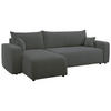 ECKSOFA Pianoni Dunkelgrau Bouclé-Bezug - Dunkelgrau/Schwarz, Kunststoff/Textil (244/140cm) - Selsey
