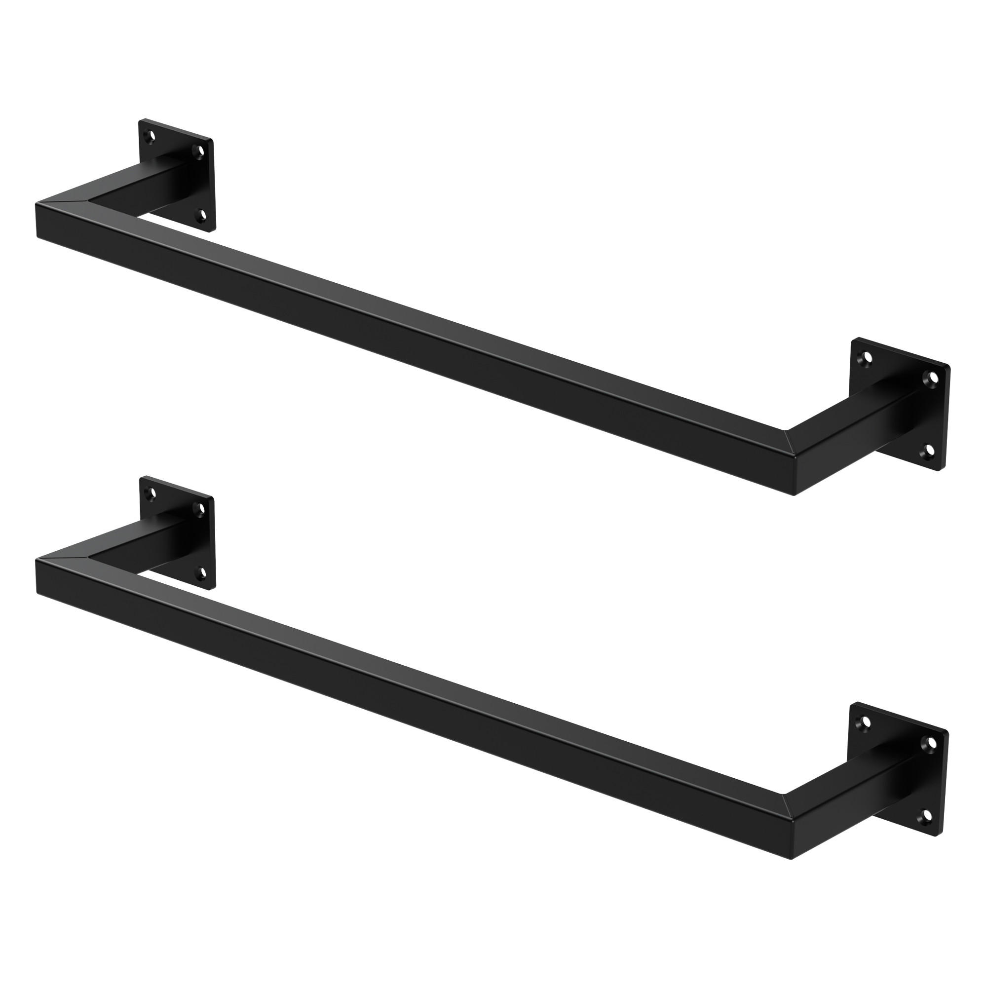 ML-DESIGN VĚŠÁK NA OBLEČENÍ, sada 2 ks, obdélníkový, V 12 cm x Š 60 cm, černý, z oceli, ve tvaru U