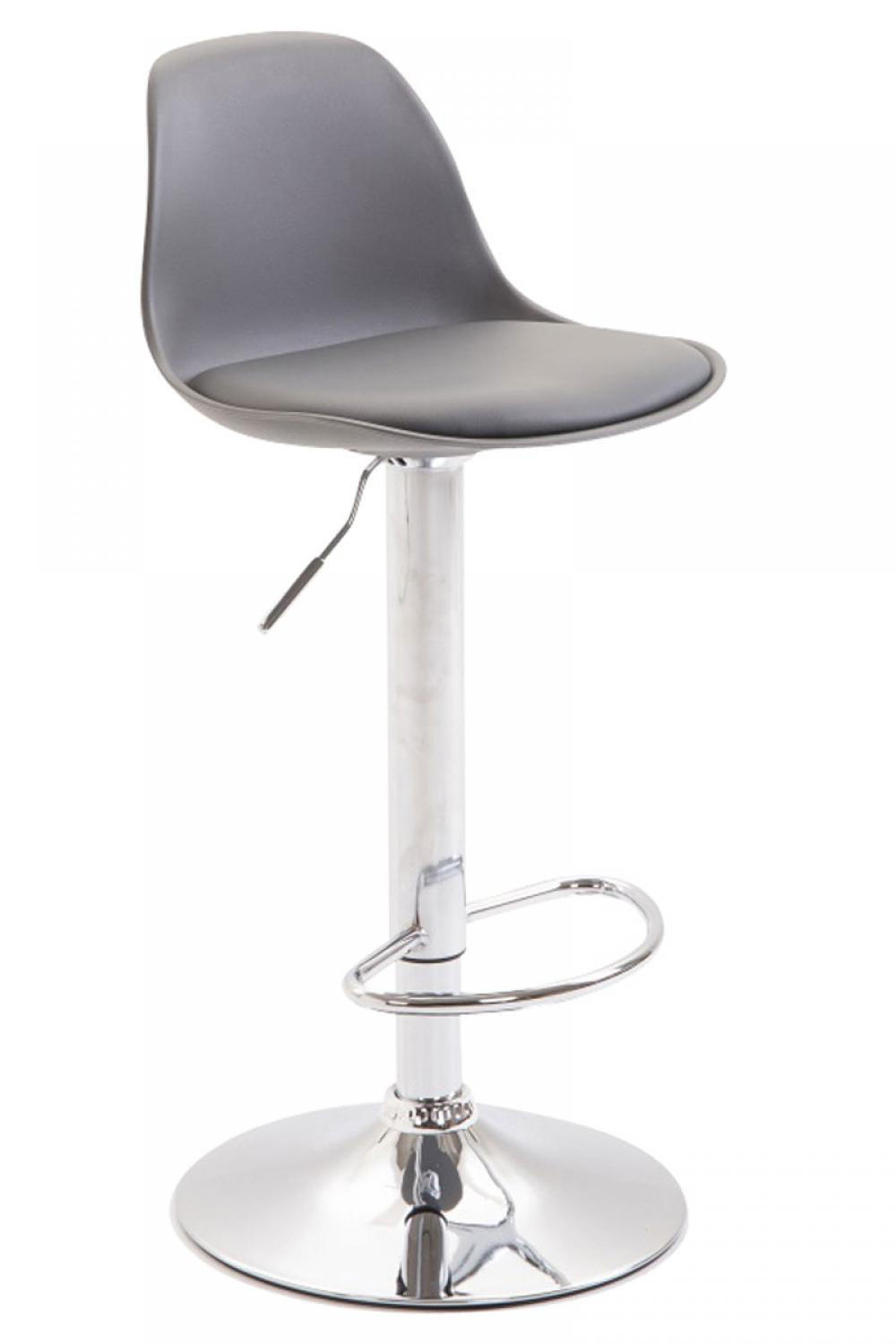 BARHOCKER Kunststoff grau - Chromfarben/Grau, Kunststoff/Metall (39/82/43cm) - CLP