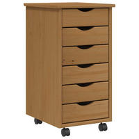 ROLLSCHRANK MIT SCHUBLADEN MOSS HONIGBRAUN MASSIVHOLZ KIEFER - Braun, Holz (39/65.5/34cm) - vidaXL