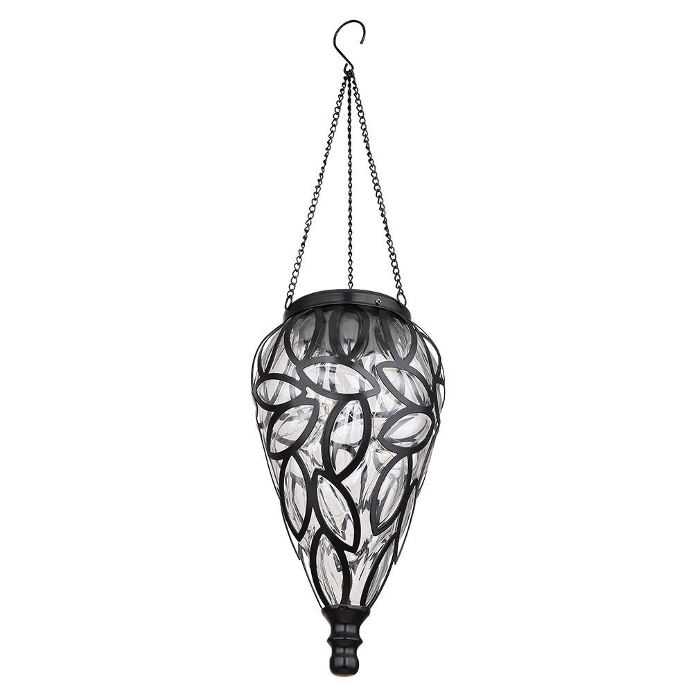 LED HÄNGELEUCHTE Solar Schwarz - Schwarz, Metall (13.5/13.5/50cm) - Globo Lighting