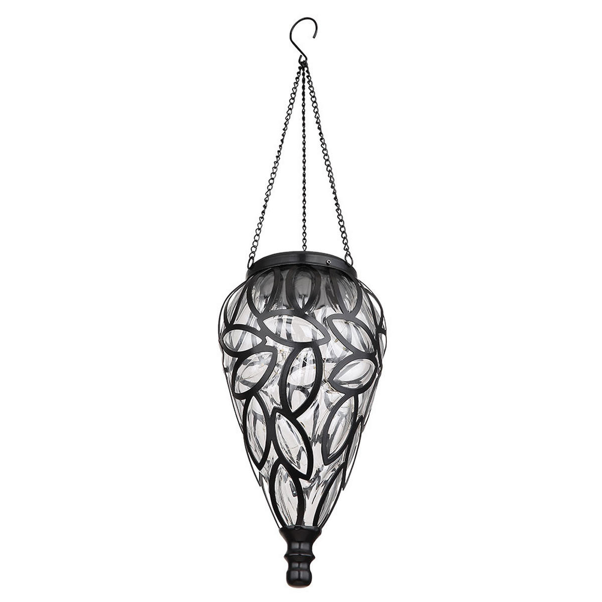 LED HÄNGELEUCHTE Solar Schwarz - Schwarz, Metall (13.5/13.5/50cm) - Globo Lighting