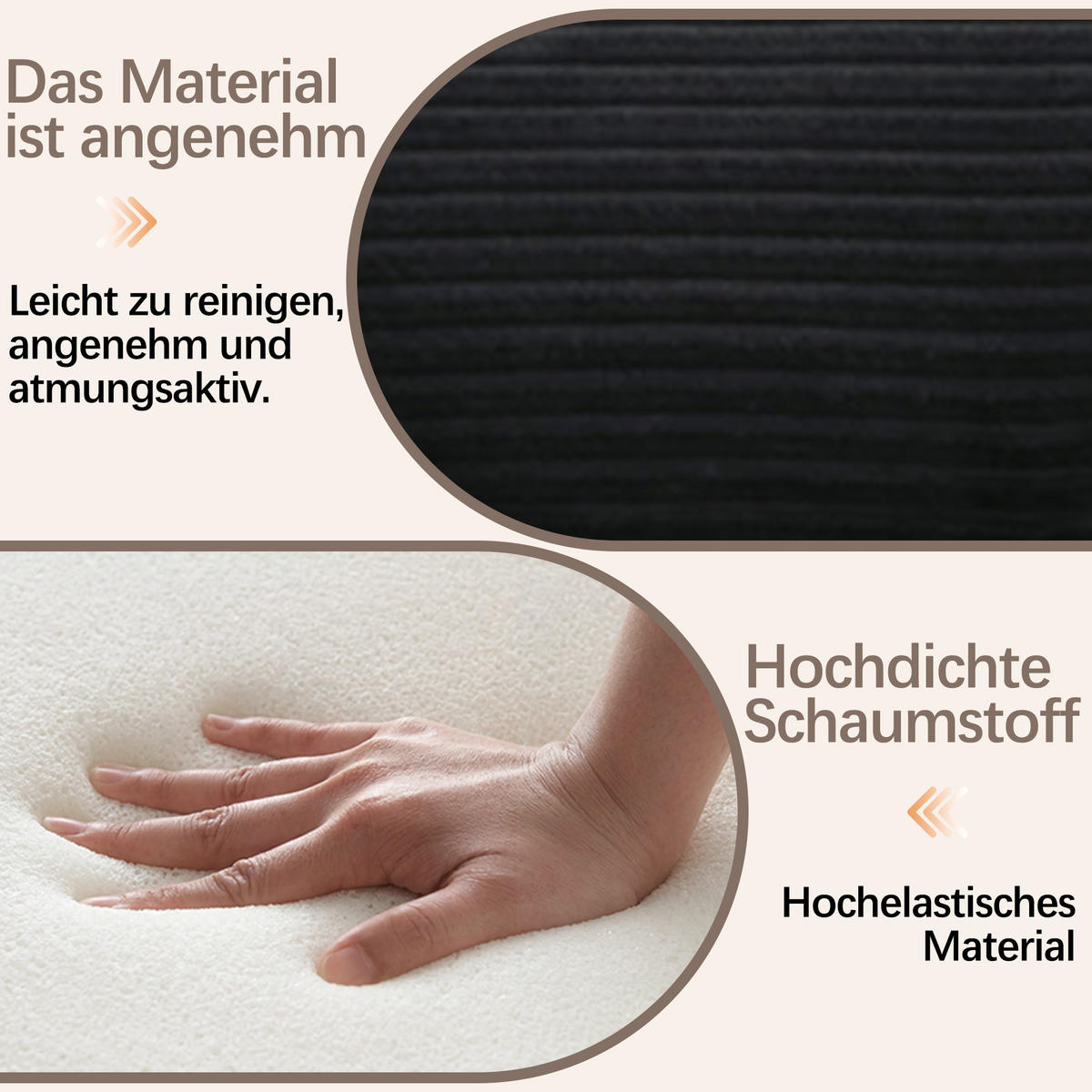 2-SITZER mit Liegefunktion und Seitentaschen - Schwarz, Textil (140/67/85cm) - EVRYAE