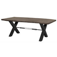 ESSTISCH Akazie 240x110x76 grau lackiert IRON LABEL #178 - Grau, Metall (240/110/76cm) - Massivmoebel24