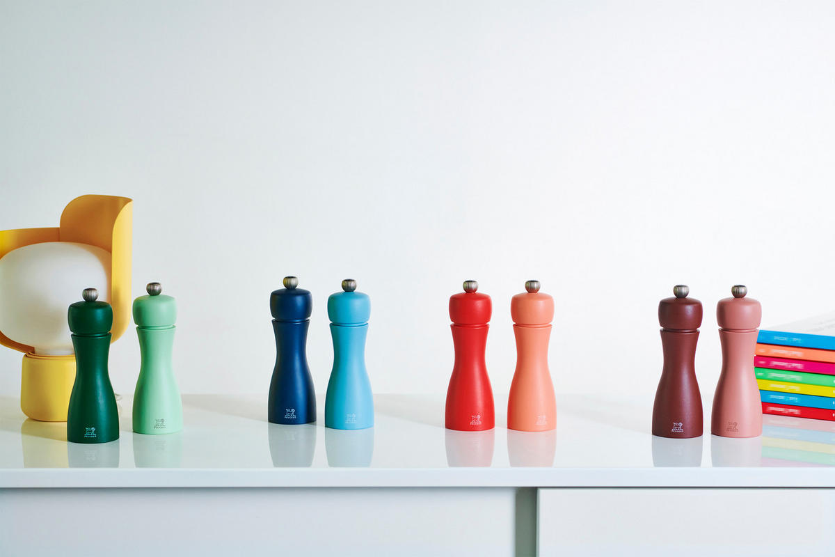 MÜHLENSET Tahiti Wasser 15cm Pfeffer- & Salzmühle Buchenholz Stahlmahlwerk - Grün, Holz (10.4/15/5.2cm) - PEUGEOT