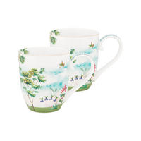 BECHER 2er-Set Xl jolie heron 450 ml - Weiß, Keramik (0.45L) - Pip Studio