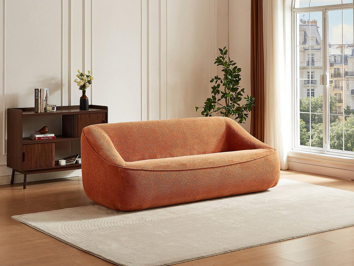 SOFA - 3 Personen - stoff - terracotta Kireba - Terracotta, Textil (203/74/103cm) - Vente-Unique
