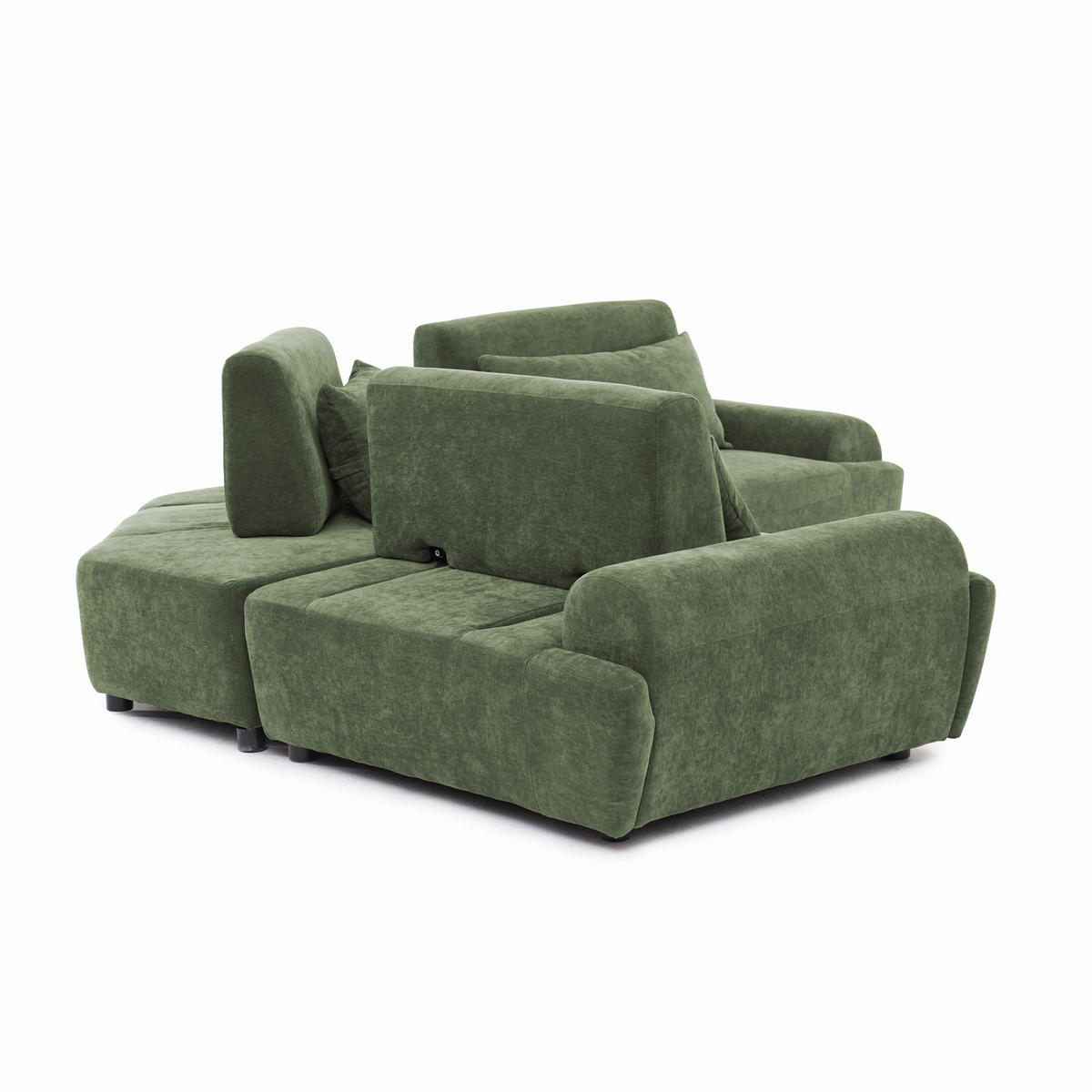 ECKSOFA 3-Sitzer, Grün - Grün, Textil (231/231cm) - Oviala