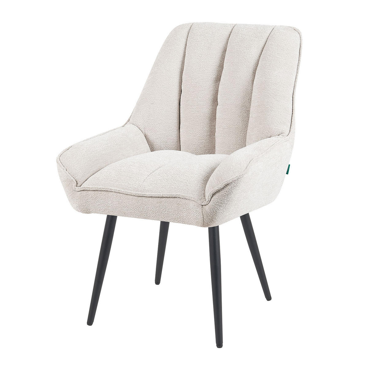 ESSZIMMERSTUHL Mika-Tara - Creme/Schwarz, Textil/Metall (60/88/68cm) - DUBI Möbel