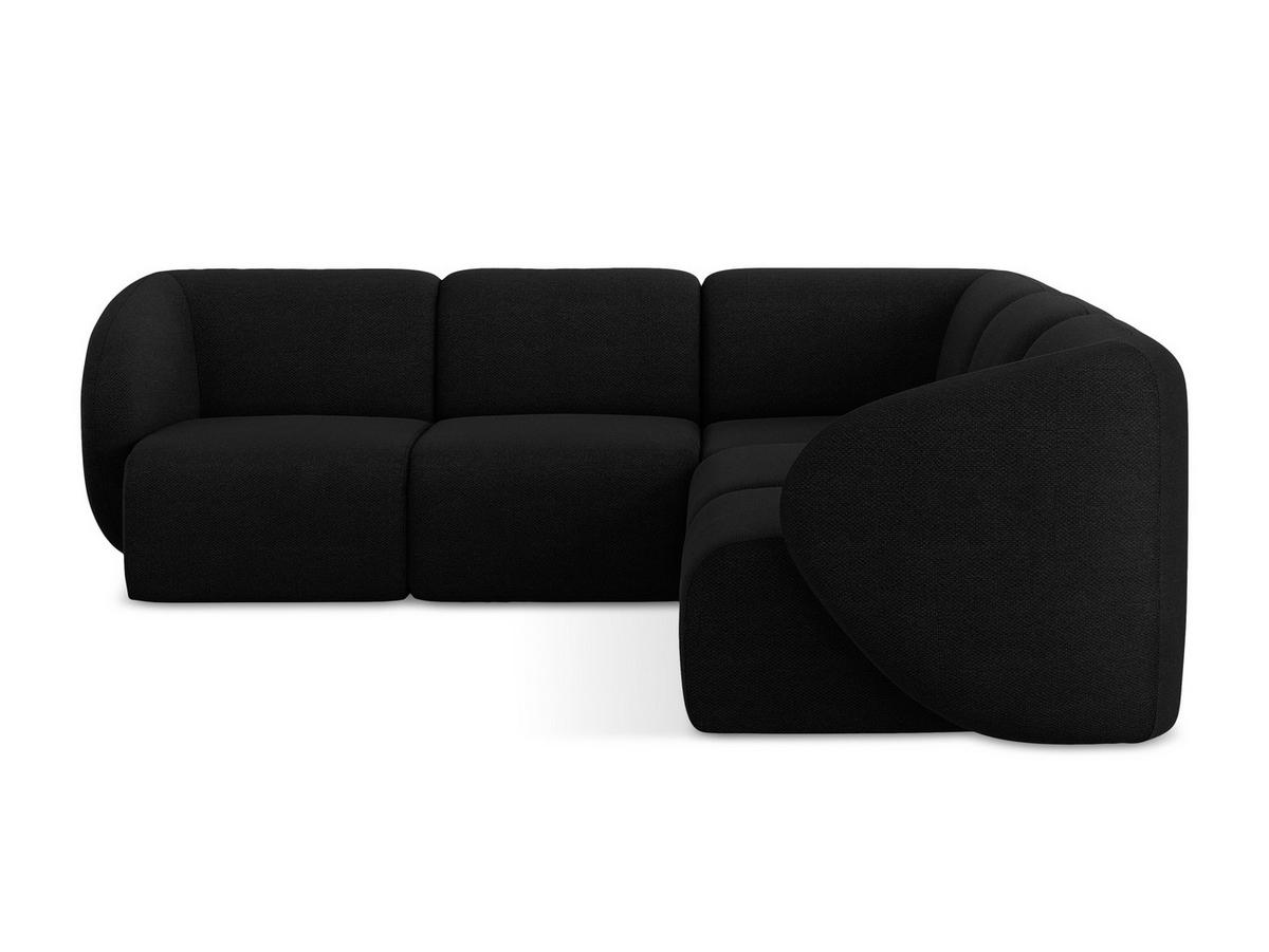 ECKSOFA Bouclé Stoff Schwarz - Schwarz, Holzwerkstoff/Kunststoff (251/251cm) - Makamii