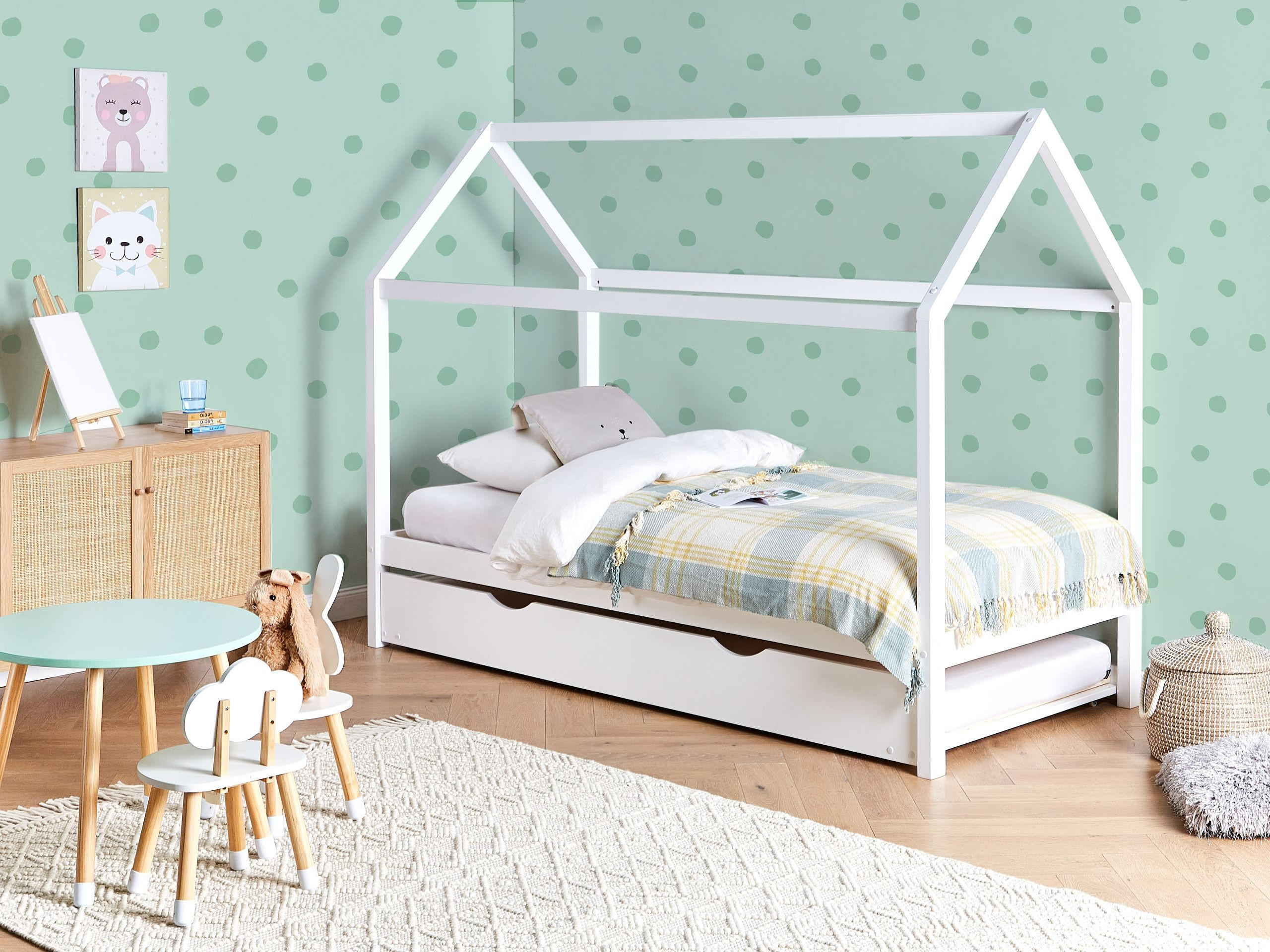 KINDERBETT 90x200 cm Weiß Crillon - Weiß, Holz (90/200cm) - Beliani