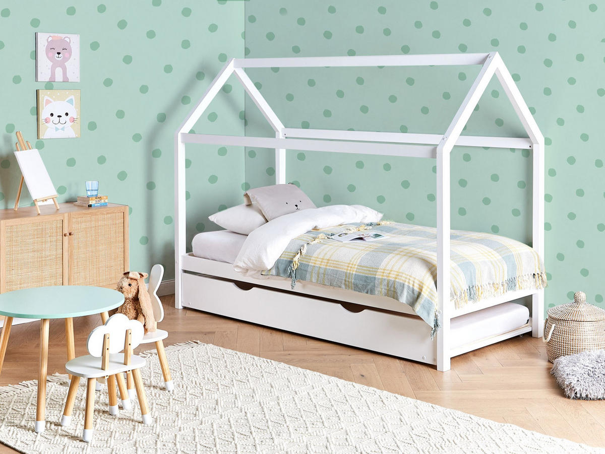 KINDERBETT 90x200 cm Weiß Crillon - Weiß, Holz (90/200cm) - Beliani