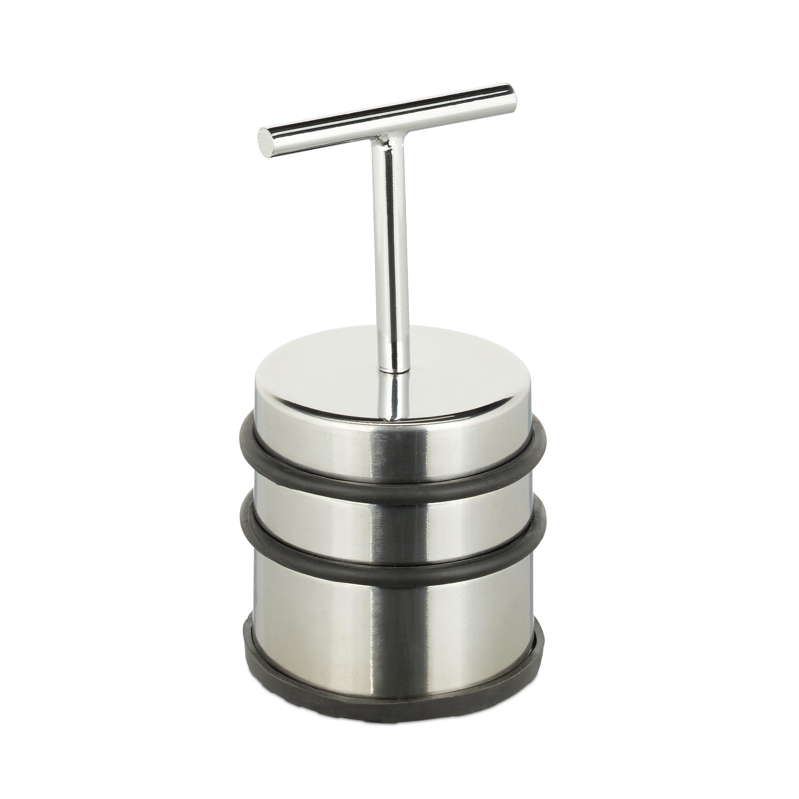 ZARÁŽKA Strieborná čierna s rukoväťou - strieborná, kov/plast (7/7cm) - Relaxdays
