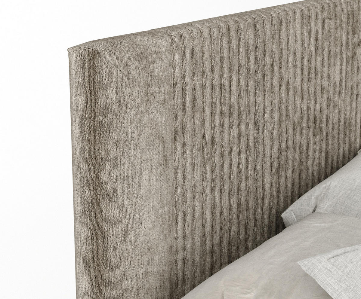 BOXSPRINGBETT Bergamo Beige 200/200 cm - Beige/Schwarz, Holz/Holzwerkstoff (200/200cm) - Maison de Reve