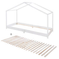 HAUSBETT 90 x 200 cm Bodentief inkl. Latterost weiß - Weiß, Holzwerkstoff (90/200cm) - Roba