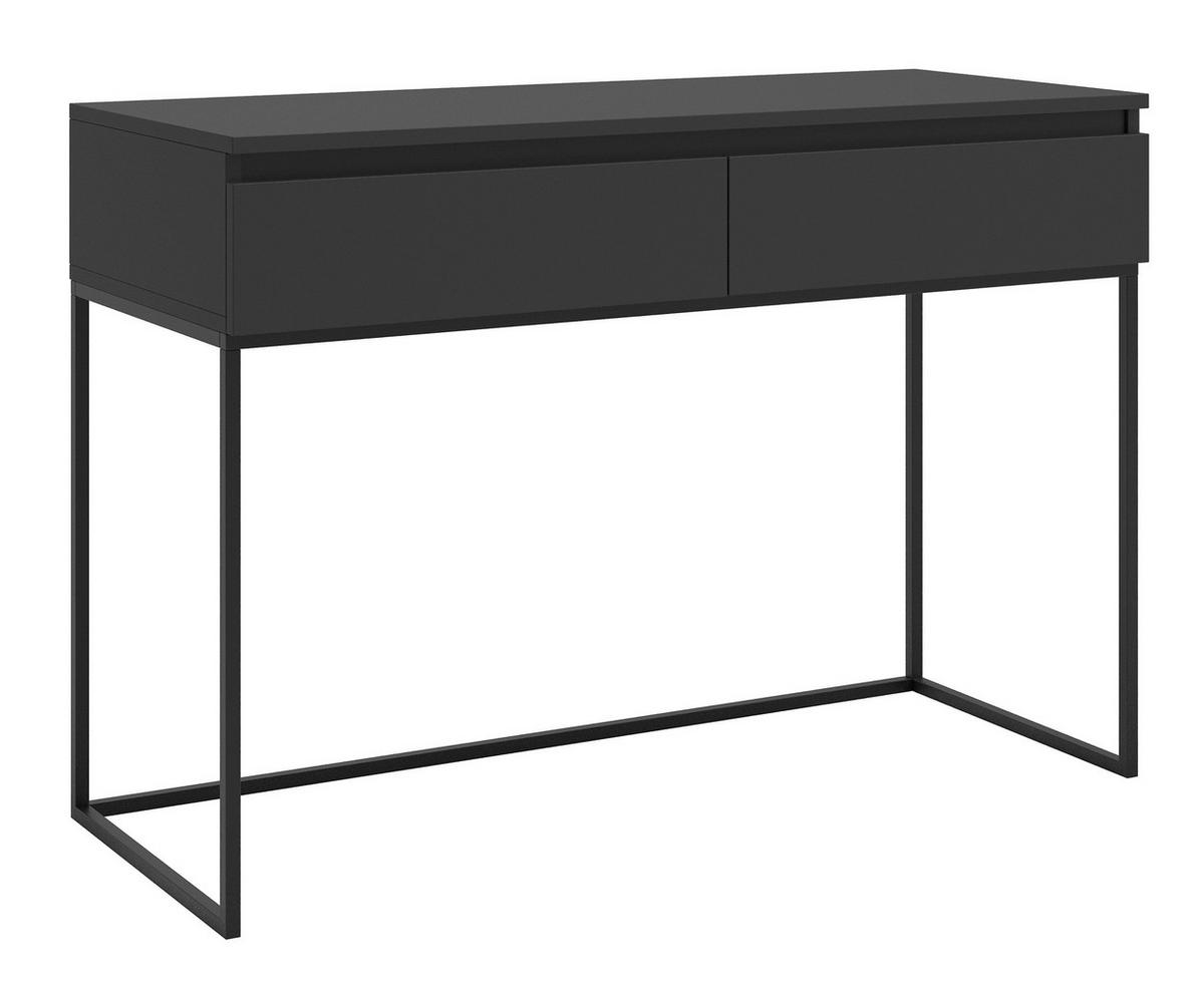 SCHMINKTISCH Selsey Bemmi Schwarz 120 cm - Schwarz, Holzwerkstoff/Metall (50/120/80cm) - Selsey