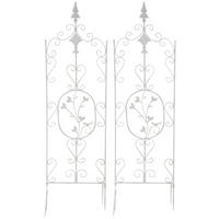 RANKGITTER 2er Set Metall antik weiß - Weiß, Metall (35/122/1cm) - CLP